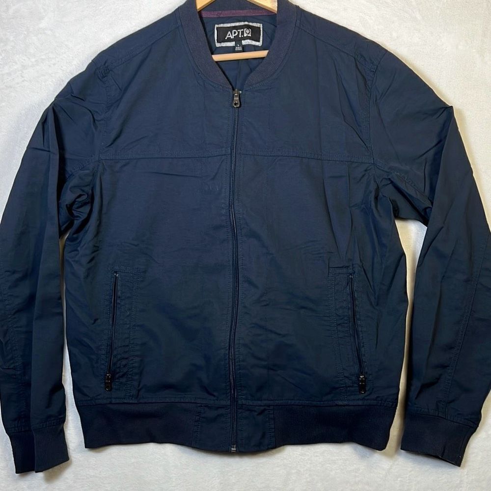 Navy blue APT.9 zip up jacket with pockets light office jacket‎
